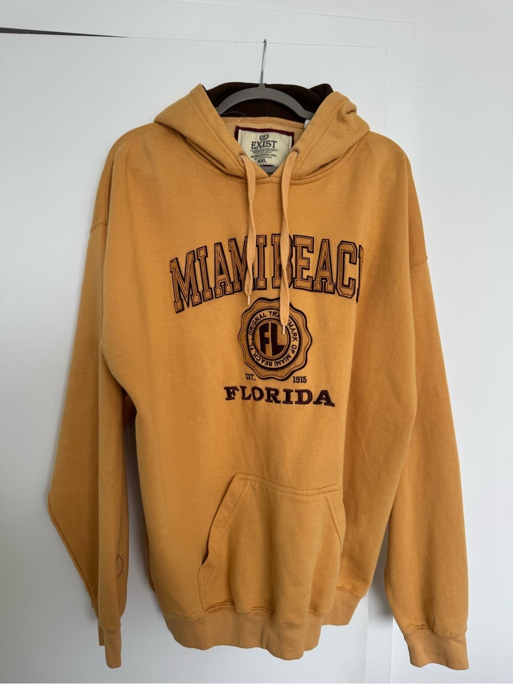 Exist Golden Tan Miami Beach Florida Hooded Sweatshirt